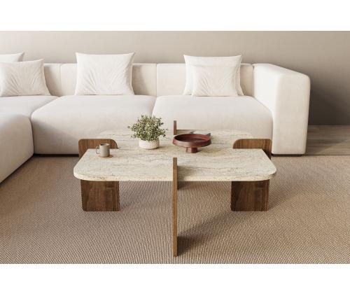 Kohvilaud Poalla - Travertine, Walnut