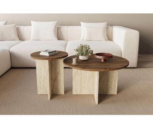 Kohvilaud Private - Walnut, Travertine