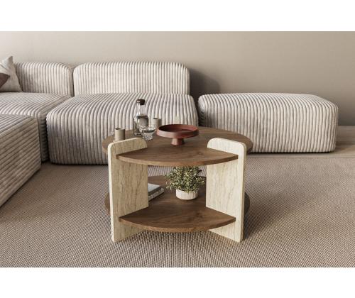 Kohvilaud Oalla - Walnut, Travertine