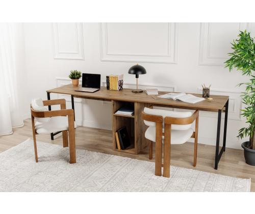 Twin Study Desk - Atlantic Pine, Black