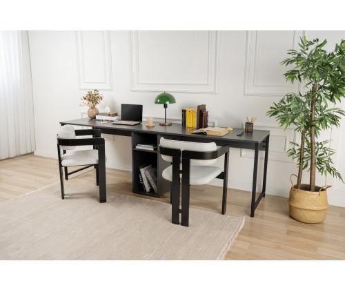 Twin Study Desk - Anthracite, Black