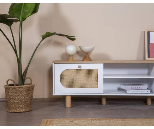 TV laud Bohem - White, Oak