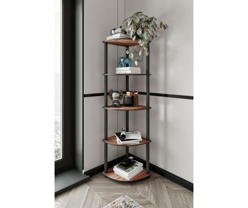Bookcase 5 Corner - Walnut