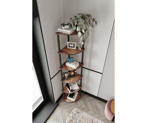 Bookcase 6 Corner - Walnut