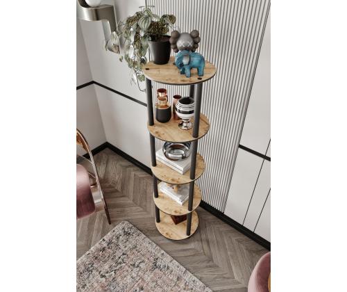 Bookcase 5 Tiers Round - Oak