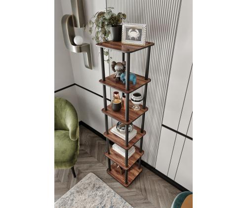 Bookcase 6 Tiers Square - Walnut