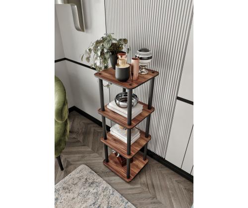 Bookcase 4 Tiers Square - Walnut
