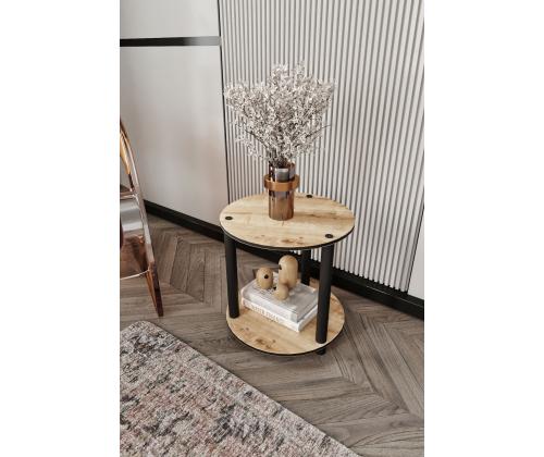 Kohvilaud Bookcase 2-Tier Round - Oak