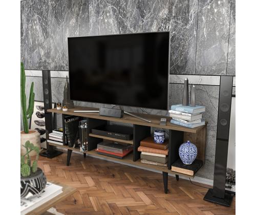 TV laud Akya - Walnut, Black