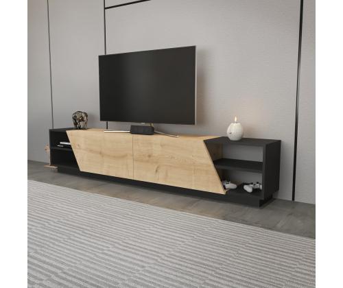 TV laud Rhodes - Anthracite, Oak