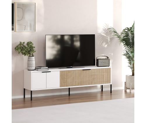 TV laud Noah - White, Rattan