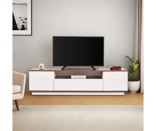 TV laud Veramont - White, Walnut