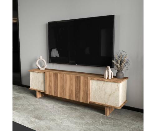 TV laud Diana - Travertine, Walnut