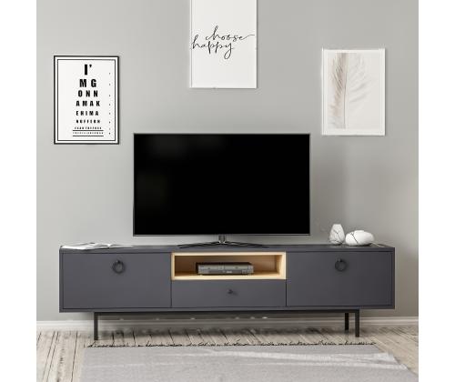 TV laud Naturel - Anthracite