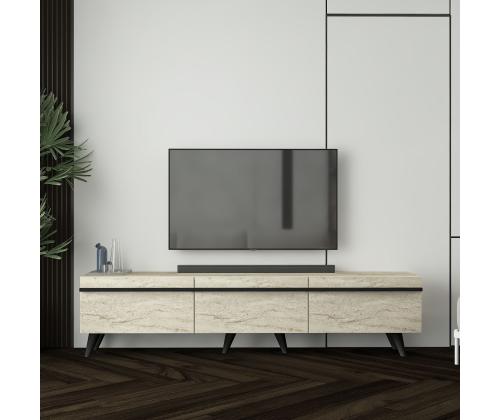 TV laud Amsterdam Style - Travertine, Black