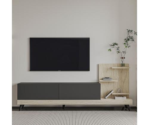 TV laud Dizayn - Anthracite, Travertine