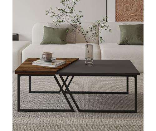 Kohvilaud Verona P0024623 - Anthracite, Rustic Walnut