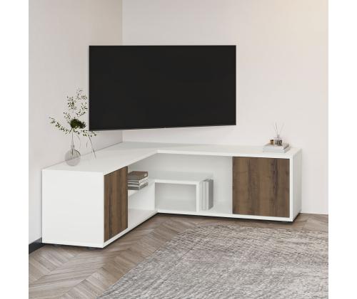 TV laud Rosa - White, Antique Walnut