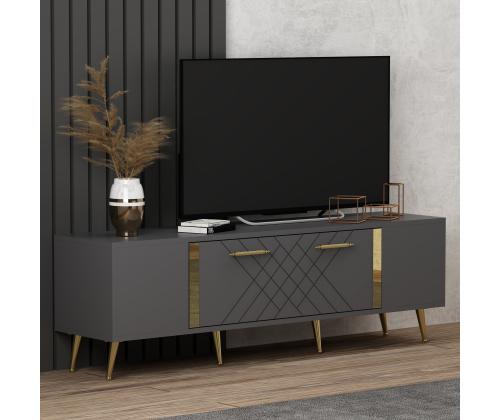 TV laud Detas - Anthracite, Gold