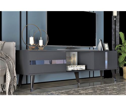 TV laud Vania - Anthracite, Silver