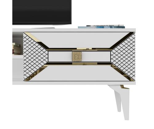 TV laud Yumedi - White, Gold