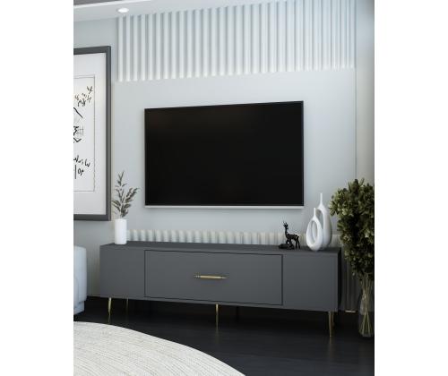 TV laud Dekos - Anthracite, Gold