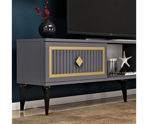 TV laud Nil - Anthracite, Gold
