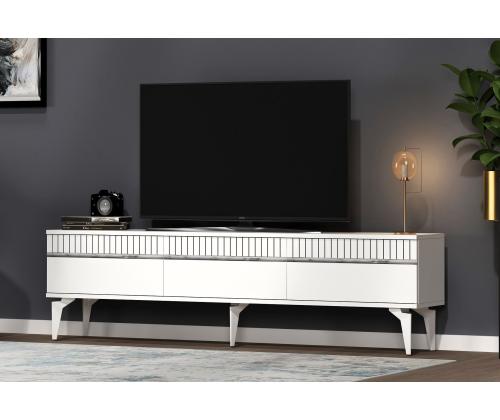 TV laud Defne - White, Silver