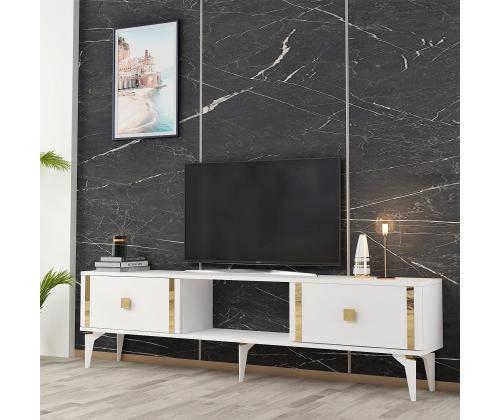 TV laud Doruk - White, Gold