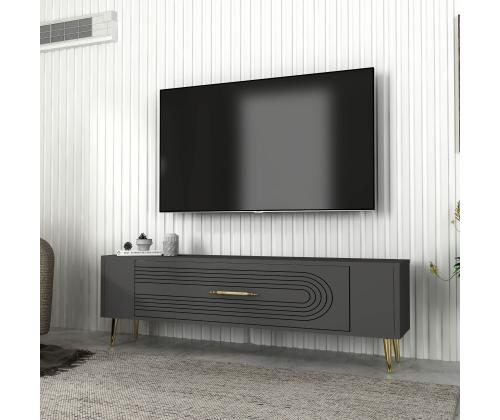 TV laud Retrol3 - Anthracite, Gold