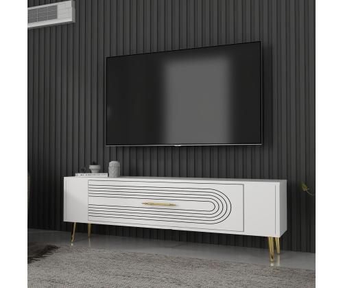 TV laud Retrol3 - White, Gold