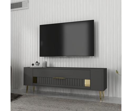 TV laud Retrolp4 - Anthracite, Gold