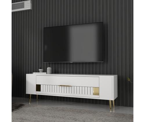 TV laud Retrolp4 - White, Gold