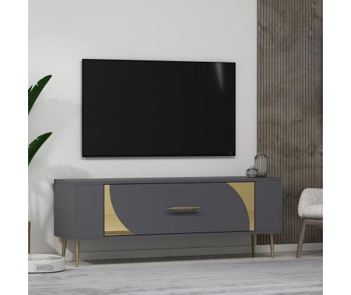 TV laud Retrop2 - Anthracite, Gold