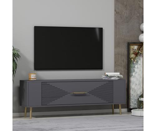 TV laud Retrol1 - Anthracite, Gold