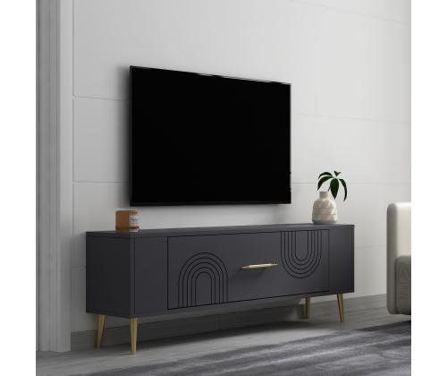 TV laud Retrol2 - Anthracite, Gold