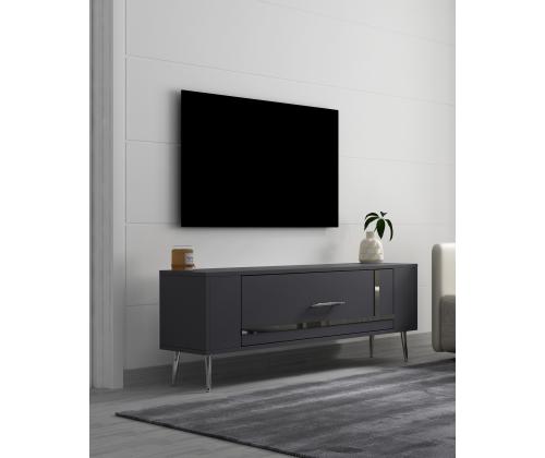 TV laud Retrop1 - Anthracite, Silver
