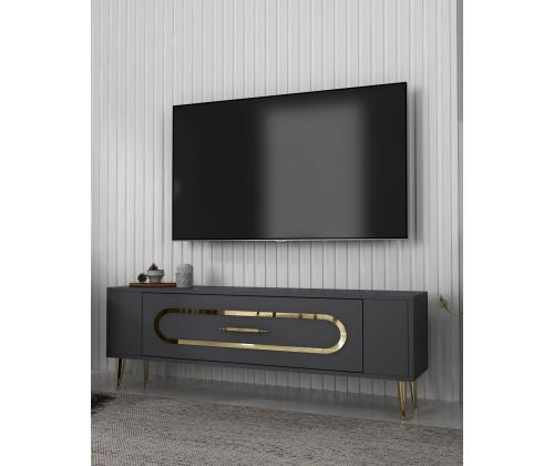 TV laud Retrop3 - Anthracite, Gold