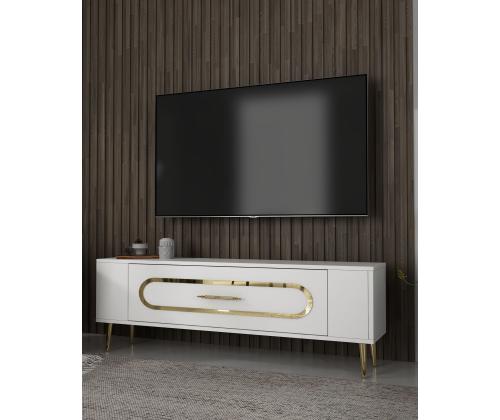TV laud Retrop3 - White, Gold