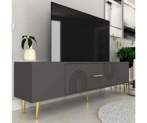 TV laud Dekol2 - Anthracite, Gold