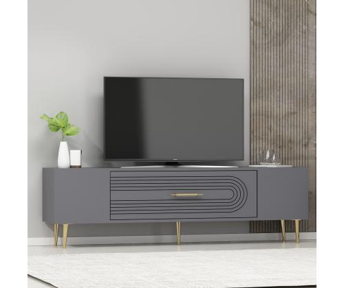 TV laud Dekol3 - Anthracite, Gold