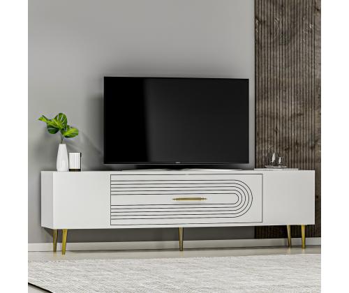 TV laud Dekol3 - White, Gold