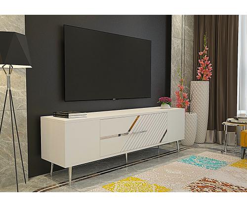 TV laud Dekolp5 - White, Silver