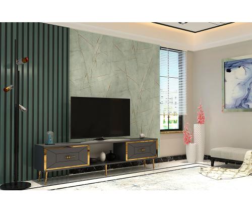 TV laud Arno - Anthracite, Gold