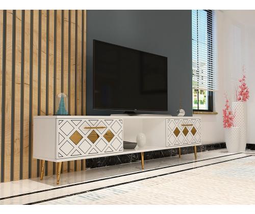 TV laud Dome - White, Gold