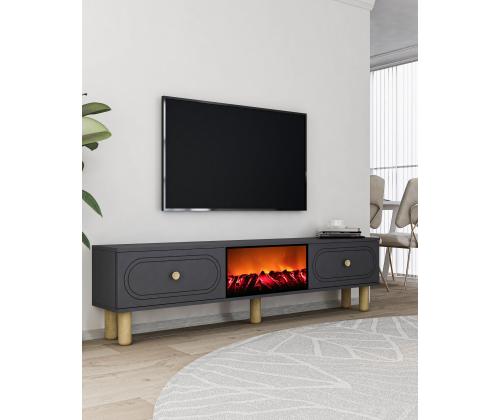 TV laud Polen Bohem Fireplace - Anthracite