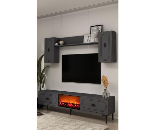 TV laud Weny Bohem Fireplace - Anthracite