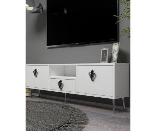 TV laud 1311-DROP-32 - White, Black, Silver