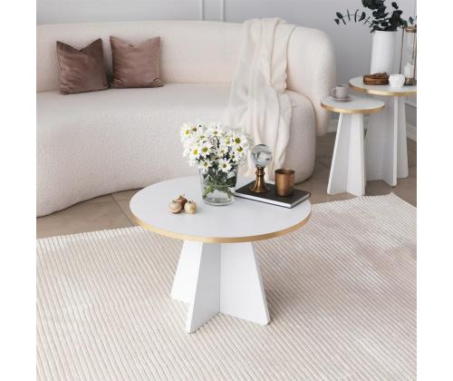 Kohvilaud Mushroom - Gold, White v2