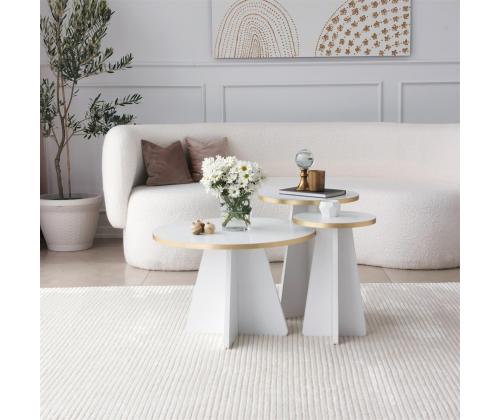 Kohvilaud Mushroom 2 - Gold, White